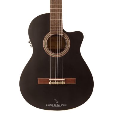 Alhambra Black Satin CW EZ guitare classique électro